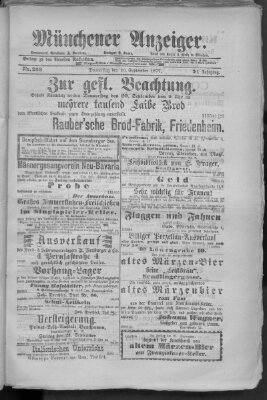 Münchener Anzeiger (Münchner neueste Nachrichten) Donnerstag 20. September 1877