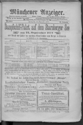 Münchener Anzeiger (Münchner neueste Nachrichten) Freitag 21. September 1877