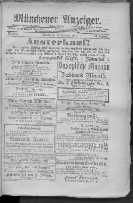 Münchener Anzeiger (Münchner neueste Nachrichten) Samstag 22. September 1877