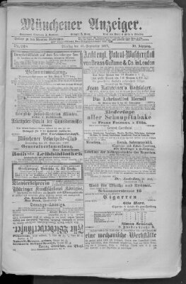 Münchener Anzeiger (Münchner neueste Nachrichten) Dienstag 25. September 1877