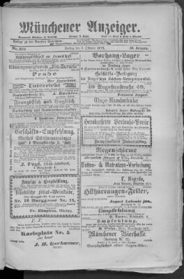 Münchener Anzeiger (Münchner neueste Nachrichten) Freitag 5. Oktober 1877