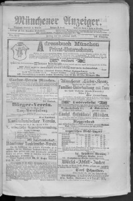 Münchener Anzeiger (Münchner neueste Nachrichten) Freitag 19. Oktober 1877