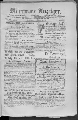 Münchener Anzeiger (Münchner neueste Nachrichten) Sonntag 21. Oktober 1877