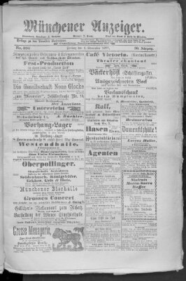 Münchener Anzeiger (Münchner neueste Nachrichten) Freitag 2. November 1877