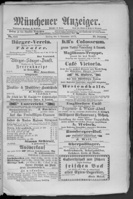 Münchener Anzeiger (Münchner neueste Nachrichten) Freitag 9. November 1877