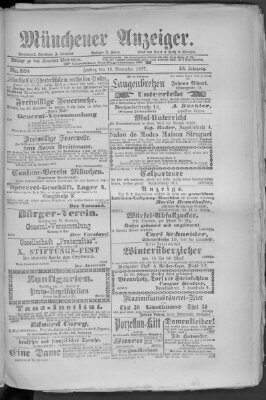 Münchener Anzeiger (Münchner neueste Nachrichten) Freitag 16. November 1877