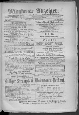 Münchener Anzeiger (Münchner neueste Nachrichten) Mittwoch 28. November 1877