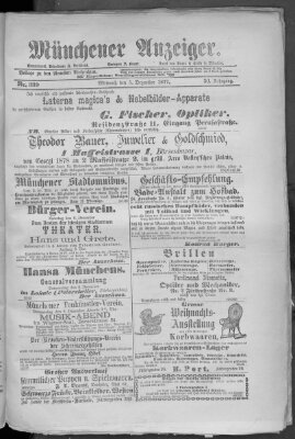 Münchener Anzeiger (Münchner neueste Nachrichten) Mittwoch 5. Dezember 1877