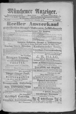 Münchener Anzeiger (Münchner neueste Nachrichten) Donnerstag 6. Dezember 1877