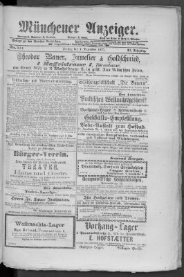 Münchener Anzeiger (Münchner neueste Nachrichten) Freitag 7. Dezember 1877