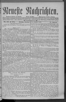 Neueste Nachrichten (Münchner neueste Nachrichten) Sonntag 3. Oktober 1880