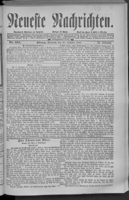 Neueste Nachrichten (Münchner neueste Nachrichten) Mittwoch 20. Oktober 1880