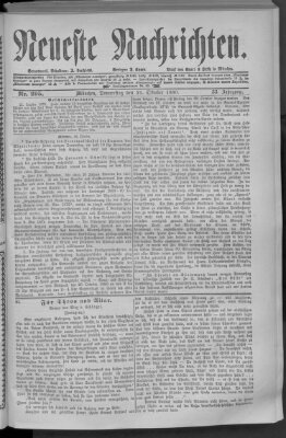 Neueste Nachrichten (Münchner neueste Nachrichten) Donnerstag 21. Oktober 1880