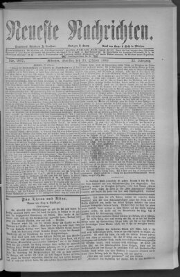 Neueste Nachrichten (Münchner neueste Nachrichten) Samstag 23. Oktober 1880