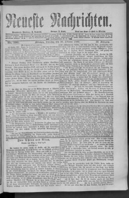 Neueste Nachrichten (Münchner neueste Nachrichten) Dienstag 26. Oktober 1880