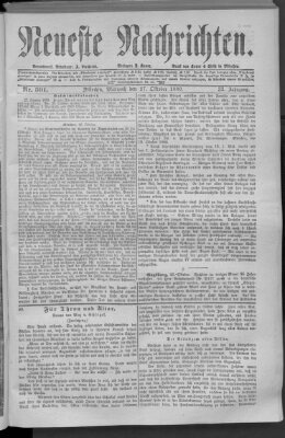 Neueste Nachrichten (Münchner neueste Nachrichten) Mittwoch 27. Oktober 1880