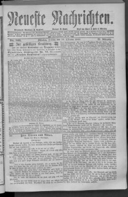 Neueste Nachrichten (Münchner neueste Nachrichten) Freitag 29. Oktober 1880