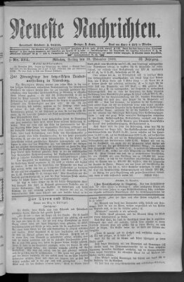 Neueste Nachrichten (Münchner neueste Nachrichten) Freitag 19. November 1880