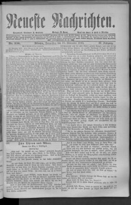 Neueste Nachrichten (Münchner neueste Nachrichten) Donnerstag 25. November 1880