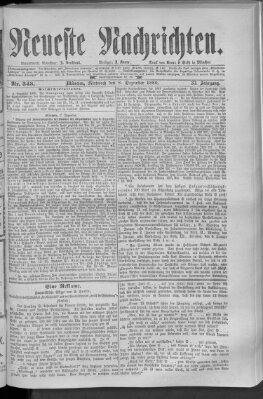 Neueste Nachrichten (Münchner neueste Nachrichten) Mittwoch 8. Dezember 1880