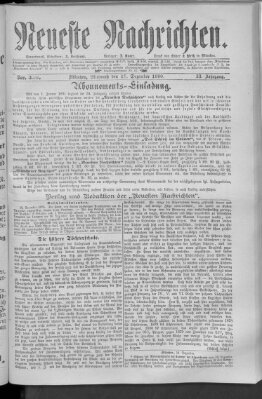 Neueste Nachrichten (Münchner neueste Nachrichten) Mittwoch 15. Dezember 1880