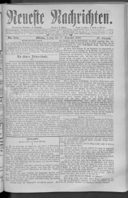 Neueste Nachrichten (Münchner neueste Nachrichten) Freitag 17. Dezember 1880