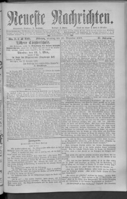 Neueste Nachrichten (Münchner neueste Nachrichten) Sonntag 19. Dezember 1880