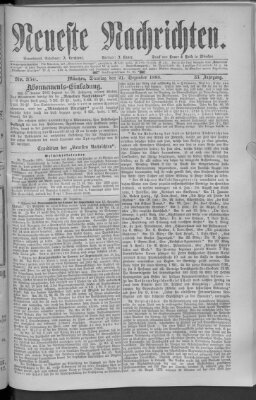 Neueste Nachrichten (Münchner neueste Nachrichten) Dienstag 21. Dezember 1880