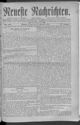 Neueste Nachrichten (Münchner neueste Nachrichten) Freitag 24. Dezember 1880