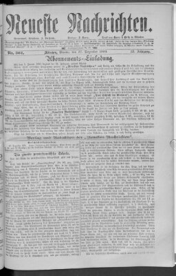 Neueste Nachrichten (Münchner neueste Nachrichten) Montag 27. Dezember 1880