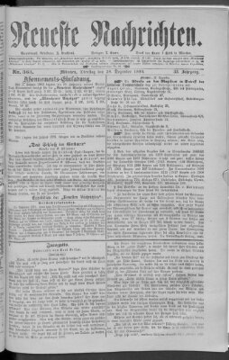 Neueste Nachrichten (Münchner neueste Nachrichten) Dienstag 28. Dezember 1880