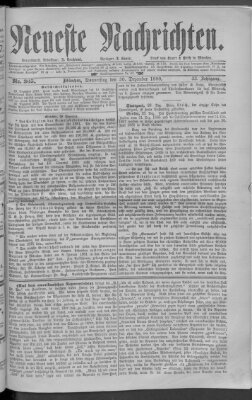 Neueste Nachrichten (Münchner neueste Nachrichten) Donnerstag 30. Dezember 1880