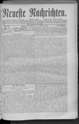 Neueste Nachrichten (Münchner neueste Nachrichten) Dienstag 13. Januar 1880