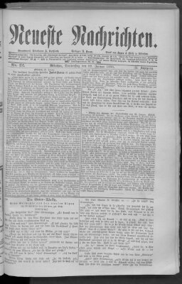 Neueste Nachrichten (Münchner neueste Nachrichten) Donnerstag 22. Januar 1880