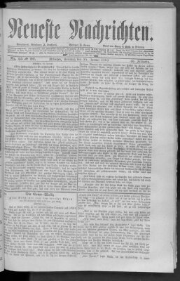 Neueste Nachrichten (Münchner neueste Nachrichten) Sonntag 25. Januar 1880