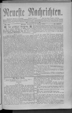 Neueste Nachrichten (Münchner neueste Nachrichten) Dienstag 3. Februar 1880