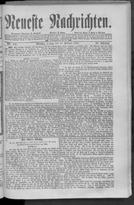 Neueste Nachrichten (Münchner neueste Nachrichten) Freitag 13. Februar 1880