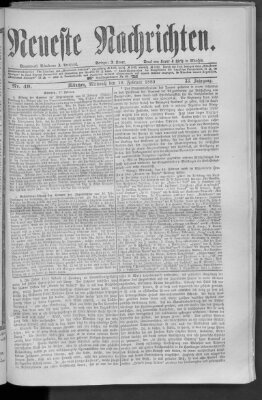 Neueste Nachrichten (Münchner neueste Nachrichten) Mittwoch 18. Februar 1880