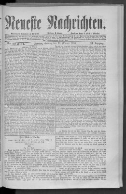 Neueste Nachrichten (Münchner neueste Nachrichten) Sonntag 22. Februar 1880