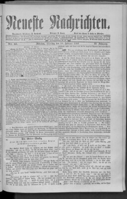 Neueste Nachrichten (Münchner neueste Nachrichten) Dienstag 24. Februar 1880