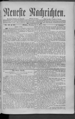 Neueste Nachrichten (Münchner neueste Nachrichten) Sonntag 7. März 1880