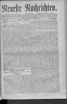 Neueste Nachrichten (Münchner neueste Nachrichten) Donnerstag 11. März 1880