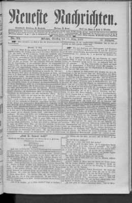 Neueste Nachrichten (Münchner neueste Nachrichten) Samstag 13. März 1880