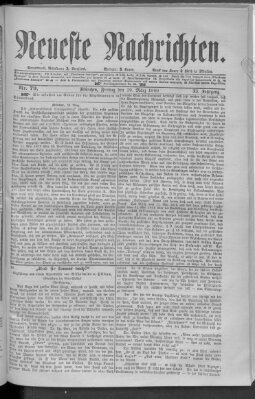 Neueste Nachrichten (Münchner neueste Nachrichten) Freitag 19. März 1880