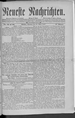 Neueste Nachrichten (Münchner neueste Nachrichten) Sonntag 28. März 1880