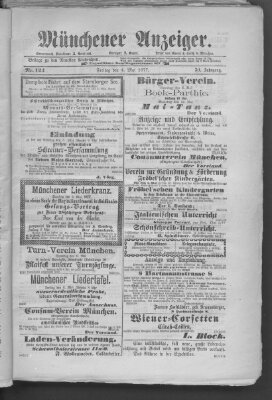 Münchener Anzeiger (Münchner neueste Nachrichten) Freitag 4. Mai 1877