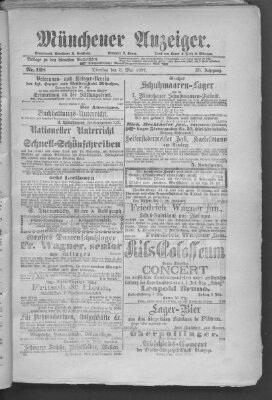 Münchener Anzeiger (Münchner neueste Nachrichten) Dienstag 8. Mai 1877
