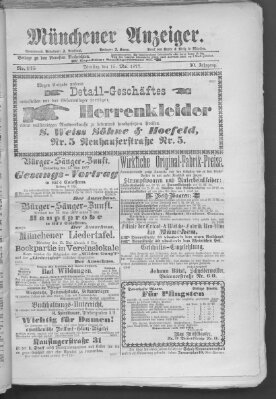 Münchener Anzeiger (Münchner neueste Nachrichten) Dienstag 15. Mai 1877