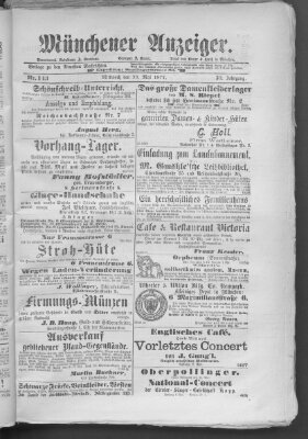 Münchener Anzeiger (Münchner neueste Nachrichten) Mittwoch 23. Mai 1877