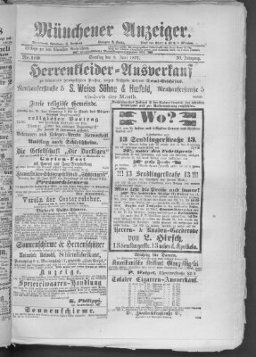 Münchener Anzeiger (Münchner neueste Nachrichten) Samstag 9. Juni 1877